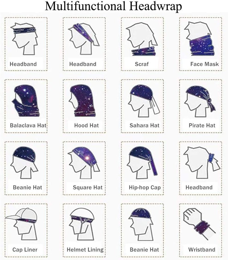 GUIFIER 12 Pack Outdoor Gaiter Mask Magic Headbands Scarf Face Mask,Bandana Headband Face Mask Headwear Balaclavas Tube Headscarves Face Bandanas for Camping,Running,Cycling,Motorcycling - Image 3